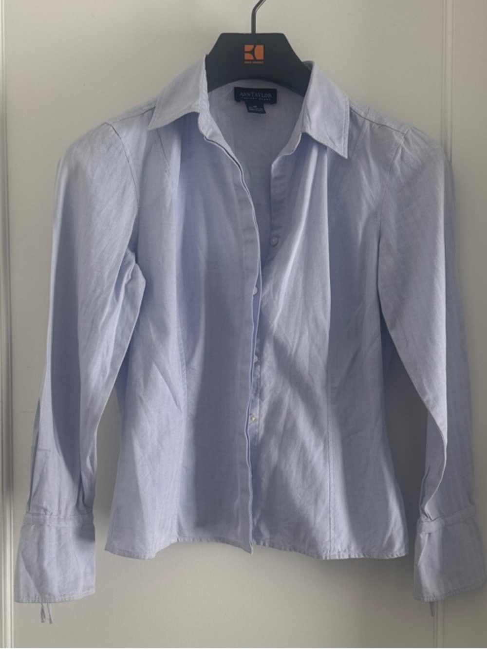 Ann Taylor Factory Light Blue Button-Up Blouse - 100% cotton
